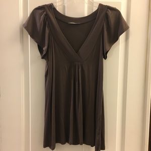 Brown V neck blouse